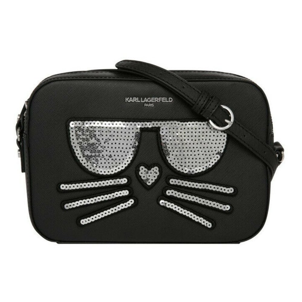 NWT Karl Lagerfeld black sequin crossbody handbag - Picture 9 of 11
